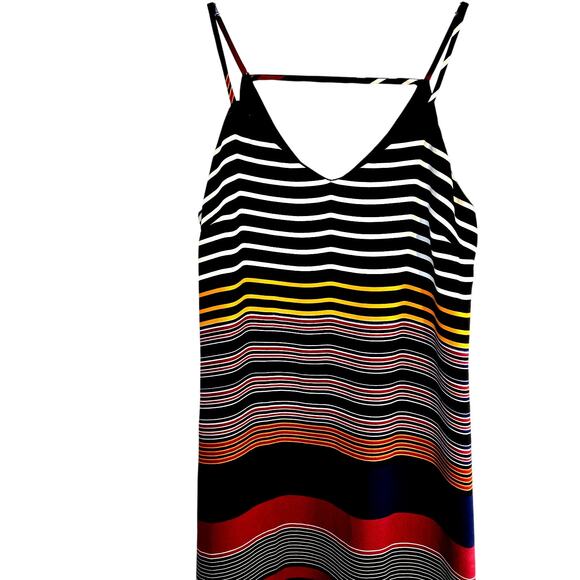 Monteau Women's Dress Small S Black Red Short Sleeveless  Sun Misses Size 4 6 - Picture 2 of 7